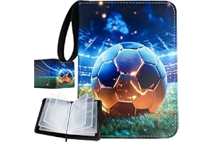 Samlarkortalbum, samlaralbum, fotbollskort, 400 kort, samlarkortalbum, 4 fickor, 50 sidor, samlarmapp fotbollskort, kompatibelt med alla typer av kort, blått