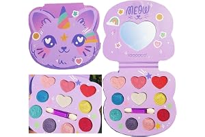 barnmakeupset för flickor, tvättbart barn-make-up kit , giftfri kosmetisk skönhetsset gåva för barn, att ge bort spel leksak födelsedag jul (18 färger)