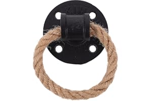 VEEMOON Poignée de porte vintage en corde de pour tiroir - Style rustique - Noir