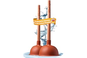 Aquabook Classic Drain Plunger Set - 110 + 140 mm, Made in Germany