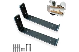 Heavy Duty Shelf Brackets Rustic Scaffold Board Shelving Industrial Iron/Steel Metal (Pair) by BMF Direct® (225mm 9" - Up)