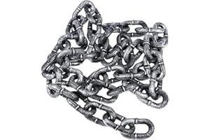 HOLLYLIFE 1.5 m Halloween Simulation Plastic Chain 4.92 Feet Halloween Party Supplies Decoration Layout Decor Barrier Chain Performance Props Horror Chamber of Secrets Haunted House Costume Accessory Black
