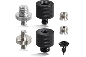 Cheynn 6 st stativskruvadapterset, 1/4 till 3/8 tum gängadapter, stativadapter, kamera gängadapter, metallskruvar, adaptrar f
