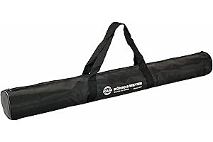 K&M 21421 Sac de transport Noir - tissu nylon indéchirable et imperméable - pour 2 pieds de micro, 2 compartiments intérieurs