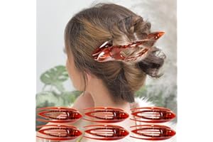 ‎RC ROCHE ORNAMENT RC ROCHE 6 Stück Haarspange Haarklammer Französisch Geschwungen für Damen Mädchen Fester Halt Ohne Rutschen Hochwertig Haare Hochstecken, Large Braun
