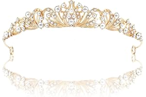 DSLSQD Tiara Gold Kristallkrone Strass Kristall Krone Prinzessin Elegante Krone Tiara Hochzeit für Brautkrone Hochzeit Abschlussball Festzug Frauen Braut Königin Prinzessin Prom Weihnachten
