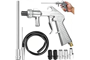EUMAYES Sandblästringspistol Tryckluftssats, Sandblästringspistolsats med långt sandblästringsmunstycke och metallmunstycken med kaliber 5 mm/6 mm, 1 m lång gummislang och luftanslutningsnippel