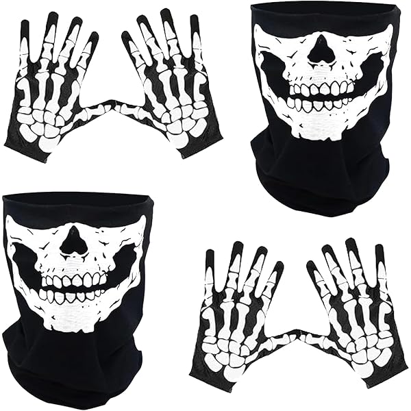 VOPIWOZ Skelett Handschuhe, Nachts Halloween Leucht Produktbild-Vorschau 10