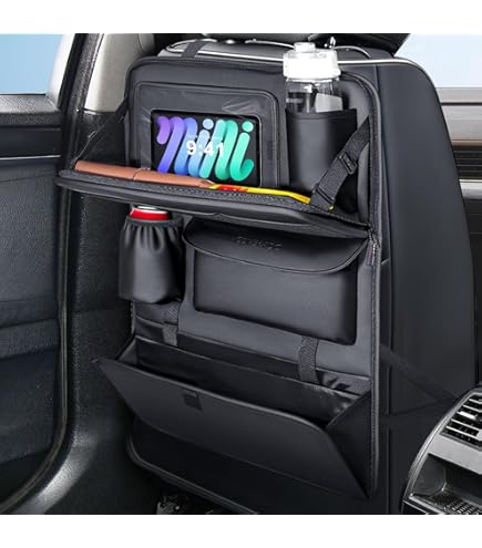 Boolico Rückenlehnenschutz Auto - Mit Klapptisch & 10 Taschen Für Kinder
