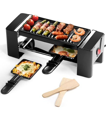 Küchenprofi Raclette VISTA2 PLUS – Erweiterbares Raclette Für 2 Personen, Mit Antihaft-Grillplatte Und Pfännchen