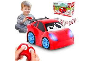 AEROQUEST Remote Control Cars Kids RC Car Toy for Toddlers Boys 1 2 3 Years Old Cartoon Toot Toot Drivers Car with Lights and Music Christmas Birthday Gifts for Boys Girls 12 3 Years Old Toy Cars