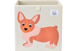 CLCROBD Foldable Animal Cube Storage Bins Fabric Toy Box/Chest/Organizer for Toddler/Kids Nursery, Playroom, 13 inch (Dog)
