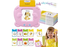 Afufu Mówiące karty flash, zabawka edukacyjna dla dzieci, 255 arkuszy, 510 słów, fiszki do nauki, Montessori, zabawka, flashcards dla małych dzieci, prezent dla dziewcząt i chłopców od 2, 3, 4, 5, 6