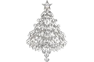 Clearine Albero di Natale Spilla per Donne Sparkling Marquise Rhinestone Breastpin Pin Xmas
