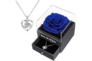 Miofula Best Mum Gifts Preserved Real Rose for Mum, Handmade Eternal Rose with Necklace Mum Presents, Mother's Day Birthday Anniversary Christmas Rose Gifts for Mum Wife Women