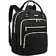 CAFELE Convertible Backpack for Women,College Work Teacher backpack for 17.3 Inch laptop with USB Port,Travel Anti Theft Laptops Backpack, Shoulder Purse Bags,Quilted Black,2325H-02