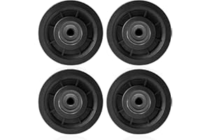 jiuzcare 90 mm Roulement Poulie Plastique, Roue de Poulie à Roulement Universel Poulie Musculation Poulie en Noir Plastique Universelle Pièce d'Équipement Fitness Pour Porte de Garage [4 pièces]
