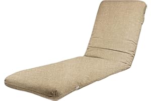 TIENDA EURASIA - Colchoneta para Tumbona de Jardin - Cojin Tumbona Acolchado Relleno de Fibra - Funda de Tela con Cremallera Lavable (180 x 50 cm, Beige)