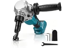 Trådlös metallnibbler kompatibel med Mak1ta 18V batteri, 18 Gauge | 3 hastigheter borstlös metallskärare med hjälphandtag och 2 blad för rostfritt stål, aluminium, plast (endast verktyg)