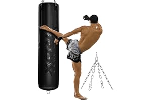 RDX Heavy 5FT Punch Bag Pro Training Filled and Unfilled 2PC 3PC & 4PC with 50KG Max Filling Capacity, Boxing Bag Set with Gloves, Bracket, Hanging Steel Chain, MMA Kickboxing Muay Thai BJJ Home Gym