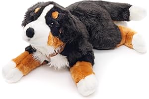 Uni-Toys - Cane bernese con pettorina, sdraiato - 62 cm (lunghezza) - cane di peluche, animale domestico - peluche