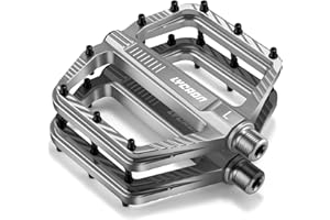LYCAON Bike Cycling Pedals, CNC Machined Aluminum Alloy Durable Non-Slip Bicycle Pedal, CR-MO & Bearings Pedals for 9/16" Universal Cycling MTB BMX Mountain Road Bike Pedals
