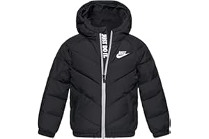 Nike Veste de sport pour enfants Kids Padded Jacket Core Just Do It Full Zip Hooded Coat Black 86K082 023 New
