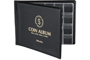 MUROAD 240 Album della Collezione di Monete, Album Libro per Collezionisti, Raccolta Album Libro, Porta Monete(Nero)