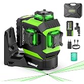 Huepar 703TR Laser Level with Auto-Alignment, Fixed Point Rotation | Self-Leveling Laser Level, 3x360&deg;, Auto Swivel Base, Rec