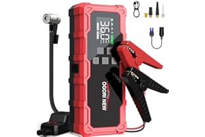 OGORI NEW Booster Batterie Voiture 7000A avec Compresseur à Air Portatif,Booster Voiture Batterie Démarrage 12V,150PSI Gonfleur de Pneus,Demarreur Batterie Voiture avec Allume-Cigare(8.0L Diesel/10.0L Gaz)