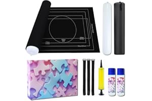 Beanewone Jigsaw Mat, Puzzle Mat can Hold 1000 1500 2000 Pieces, Includes 2 x 120 ml Puzzle Glue, Easily Store and Organise Scattered Jigsaw Pieces, a Practical Gift for Enthusiasts