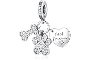 LNQOBU Ciondolo Charm Donna Argento Sterling 925 Bracciale per Charm per Bracciali e Collane