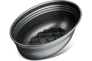Zenker 6520 Moule à pain ovale avec fond quadrillé, moule à pain de mie, moule à gâteau, Acier, Noir, 26 x 16 x 9 cm