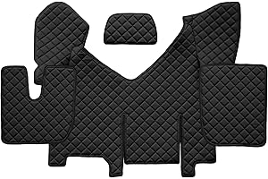 F-CORE Tappetini copricofani camion compatibile per IVECO STRALIS HI-WAY 01.13-12.16 AUTOMAT Con frigo NERO