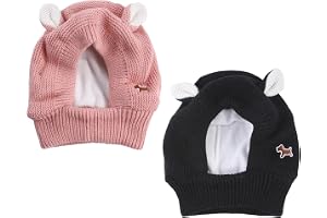 MERISHOPP Dog Knitted Hat Winter Pet Ear Muffs Noise Protection Multiple Functions Pink Dog Supplies Clothing & Shoes 1 Winter Hat for Dog