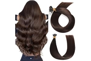 YILITE Extension Capelli Veri Cheratina 35cm 50 Ciocche 40g-set - 100% Remy Human Hair U Tip Hair Extension Cheratina Keratin Capelli (35cm #2 Marrone Scuro)