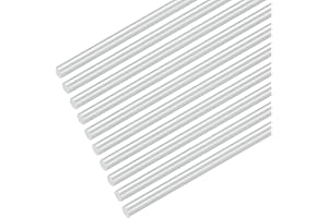 M METERXITY 10-Pack Round Aluminum Rod, 5mm (3/16") Dia 200mm (8") Length 6061 Aluminum Round Rod Solid Lathe Bar Stock Metal Sticks for DIY Crafts Making/Industrial/Construction/Model