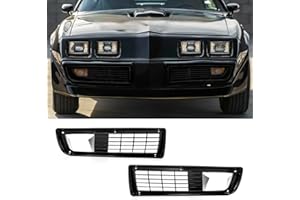 AMSPRAC AMSRPAC Front Bumper Grille Cover fit for Pontiac Firebird 1979-1981,Front lower bumper grill Replacement, Black 2 PCS