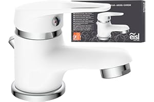 EISL NI075SCR-W Rubinetto del Bagno, Miscelatore Speed per lavabo Bianco, B x H x T ca. 49 x 95 x 129 mm