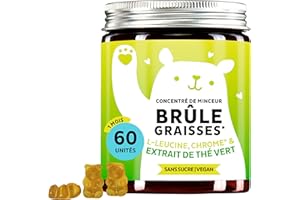 Gummies Complexe de Nutriments – Concentré De Minceur Gummies Avec Chrome, Biotine, Zinc, L-Leucine & Extrait De Thé Vert – 60 unités (1 mois), Vegan, Sans Sucre, Bears With Benefits