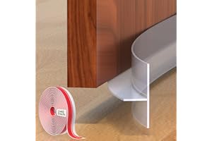 MAUDZLAN T Shaped Draft Excluder Door Seal Strip 240 Inch/6.1m Insulation Tape Frame Draught Stopper Clear Silicone Self Adhesive Inserts Door Edge Wind Heat Cold Blocker Soundproof (Clear, 1.37 in X 20 Ft)