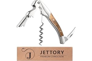 JETTORY Corkscrew, Professional Wine Opener for Wine Bottles, Waiter Corkscrew or Sommelier, Foil Squeegee, Cap Remover, Bottle Opener for Server, Bartender and Home Use (3)
