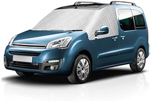 LMYSUFI Couverture Pare Brise Voiture Hiver pour Citroen Berlingo Peugeot Partner 2008-2018, Anti Givre Neige Glace Soleil Housse de Protection de Pare-Brise Avant de Voiture