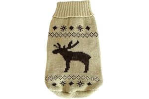 WOLTERS CAT & DOG Wolters | Strickpullover Elch in Beige/Braun | Rückenlänge 35 cm