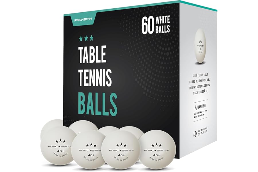 PRO-SPIN Ping Pong Balls - White 3-Star 40+ Table Tennis Balls | High-Performance ABS Training Balls | Ultimate Durability for Indoor & Outdoor Table Tennis