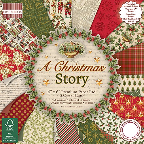 First Edition A Christmas Story FSC Papier Pad, Papier, mehrfarbig, 6 x 6