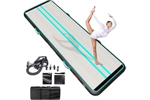 ‎JOOLOOG JOOLOOG Premium aufblasbare Luft-Tumbling Gymnastikmatte 2M 3M 4M 5M 6M Tumbling Matten mit 650W Elektrische Luftpumpe 10/20cm Dicke Gymnastik Luftmatte für Zuhause Gebrauch Fitnessstudio Yoga Training Cheerleading
