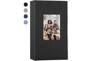 Uoromi, album fotografico in lino, 300 tasche per foto 4 x 6, libro fotografico di grande capacità, solo 10 x 15 cm, album per famiglie, coppie, matrimonio, anniversario