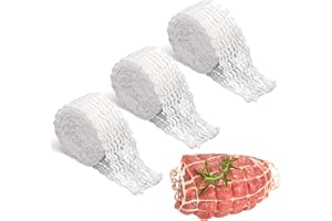 Yitexin 19.69Ft Meat Netting Roll Size 16, Butcher Twine for Meat Cooking, Elastic Cooking Twine for Smoked Ham Meat Beef Sausage Making (3 Rolls-6m)