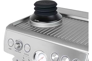 ARO Espresso™ Trémie monodose en aluminium avec soufflet en silicone et déflecteur anti-popcorn intégré | Compatible avec Breville/Sage Barista Express, Pro, Touch et Impress (noir, trémie en